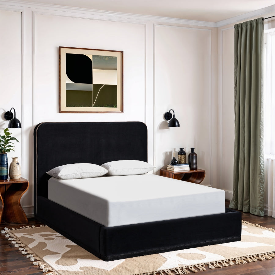Rava Velvet Upholstered Bed
