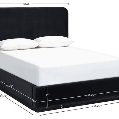 Rava Velvet Upholstered Bed
