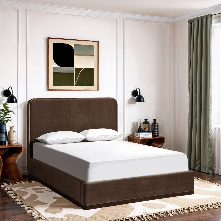 Rava Velvet Upholstered Bed