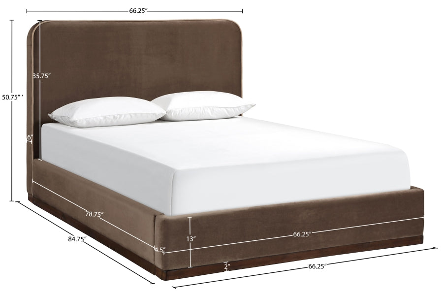 Rava Velvet Upholstered Bed