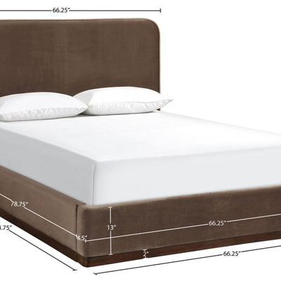 Rava Velvet Upholstered Bed