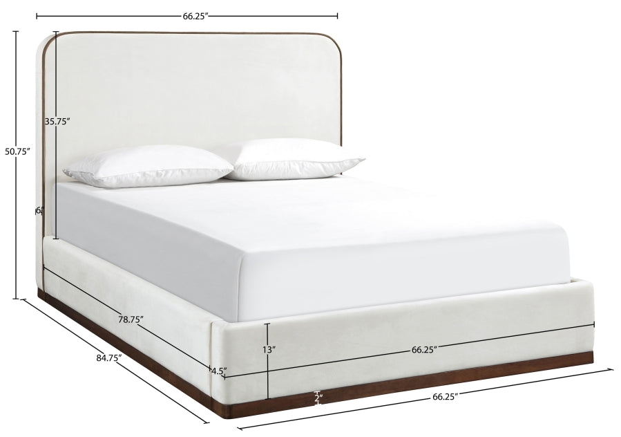 Rava Velvet Upholstered Bed