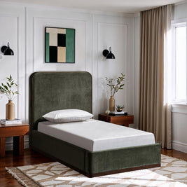 Rava Velvet Upholstered Bed