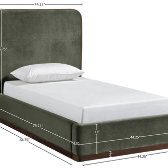 Rava Velvet Upholstered Bed