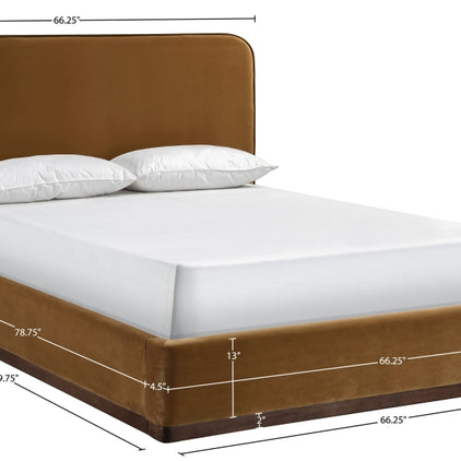 Rava Velvet Upholstered Bed